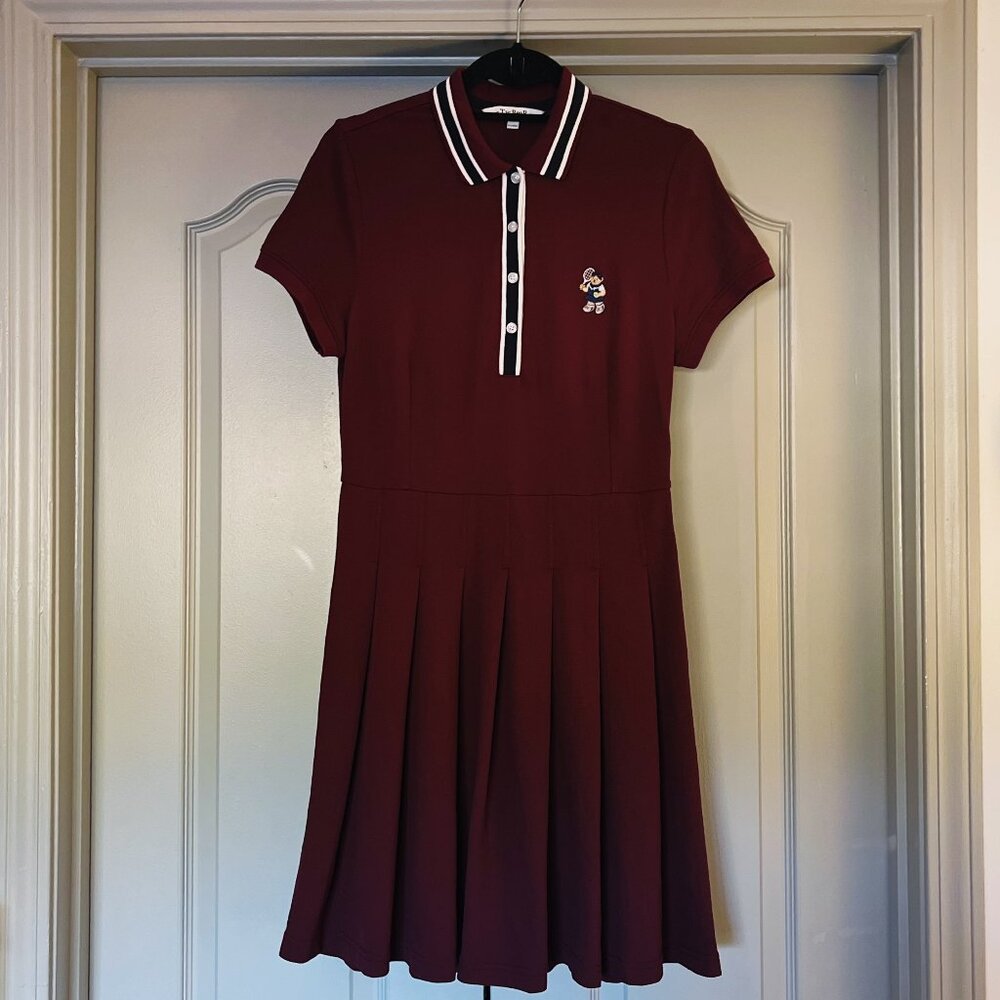 T.W. Bear Polo Tennis Dress | Rare Burgundy Pleated Heritage